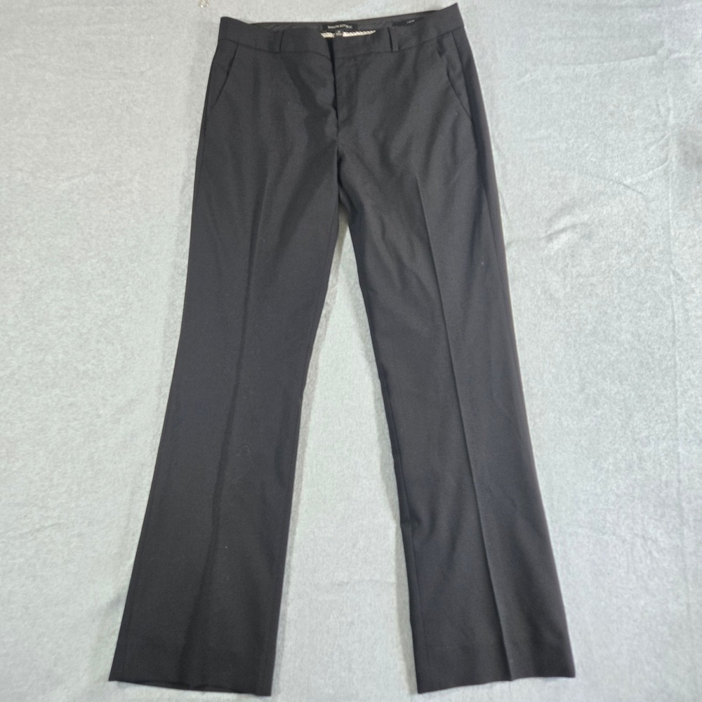 Banana Republic Logan Black Wool Blend Dress Pants Womens 6 Long 6L Straight Leg